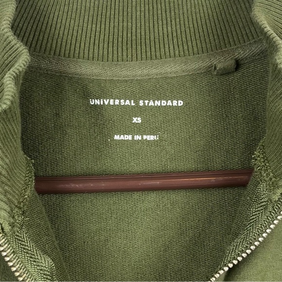 Universal Standard Zoe Half-Zip Olive Green Pullover Sweatshirt - Picture 3 of 4